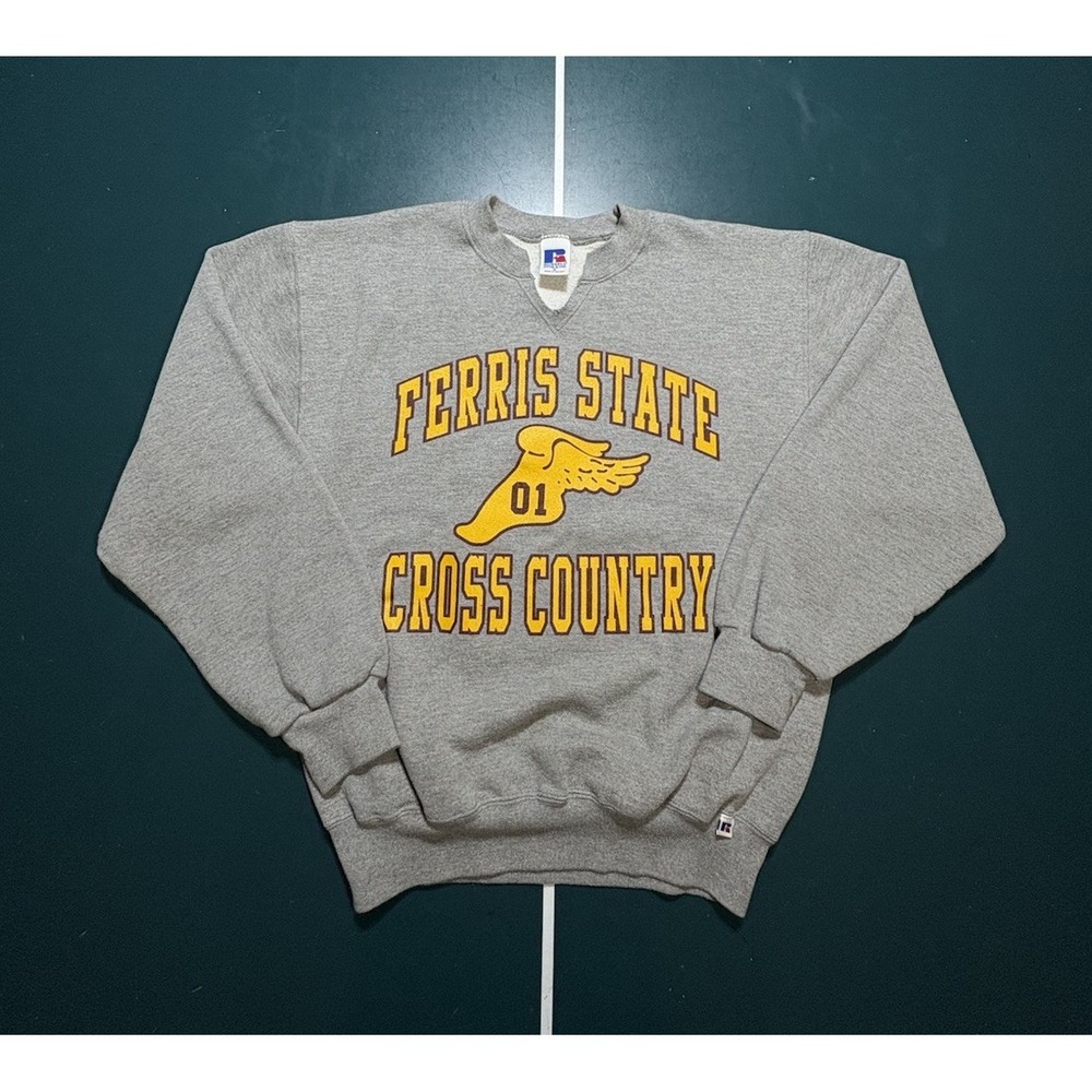 Vintage Russell Athletic Ferris State Cross Country Crewneck Sweatshirt Medium